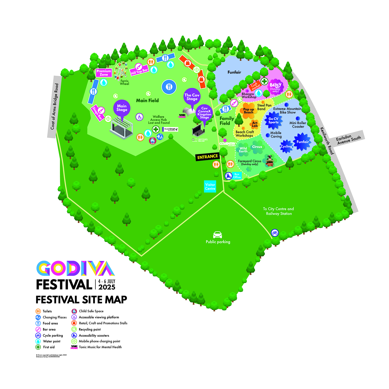 Godiva festival site map 2025 update FINAL