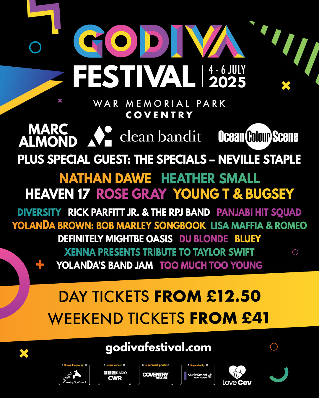 Godiva Festival Line-Up Poster