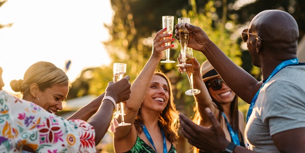 People drinking and celebrating