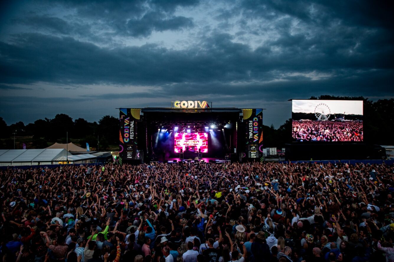 Stage and crowd at Godiva Festival 2023