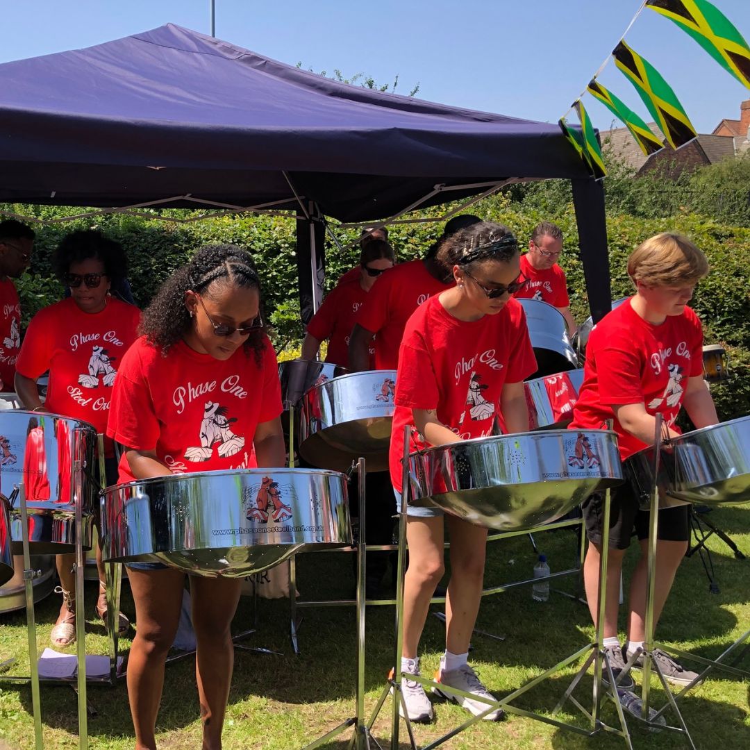 Steel band performing