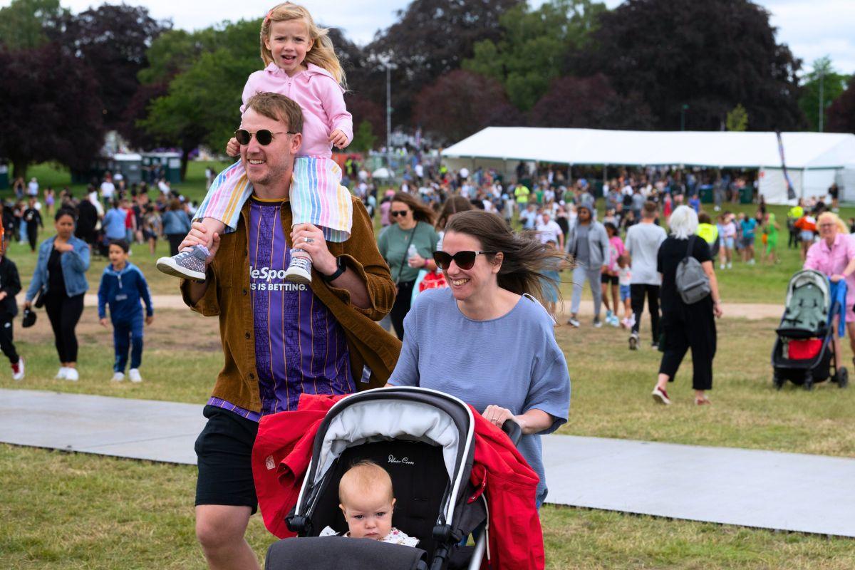 family walking in