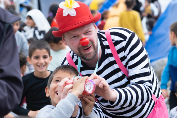 Child and clown