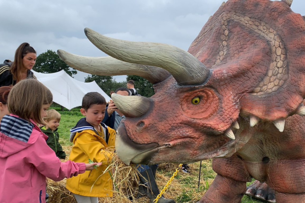 Children and dinosaur